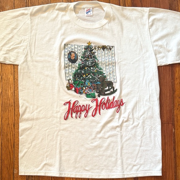 Jerzees Other - 1989 Happy Holidays Vintage Christmas T-Shirt